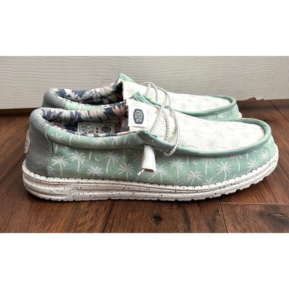 HEYDUDE Men's Wally Tropical Palm Trees Easy-On Lightweight Casual Shoes Sz 12 - Picture 7 of 14